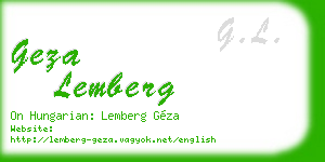 geza lemberg business card